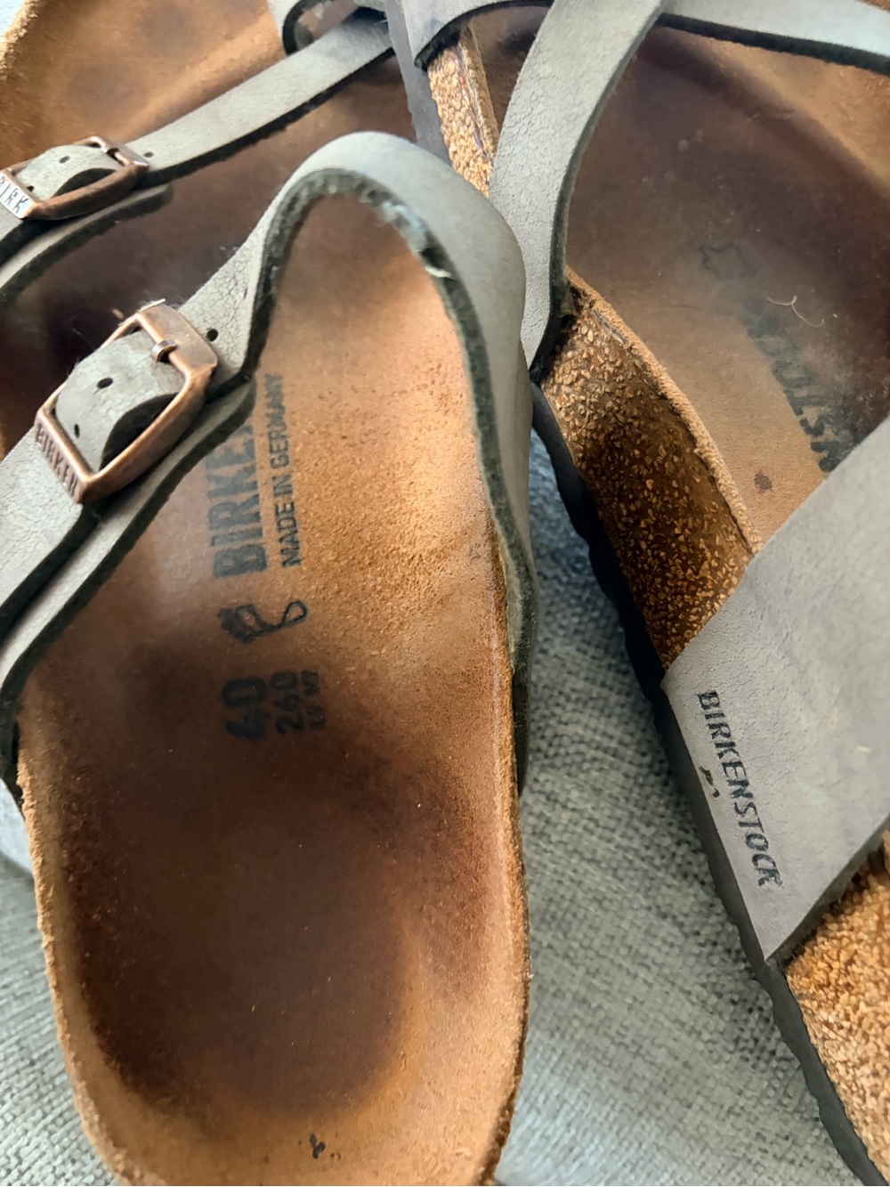 Brown Double Strap Cork Footbed Sandals - Picture 6 of 7